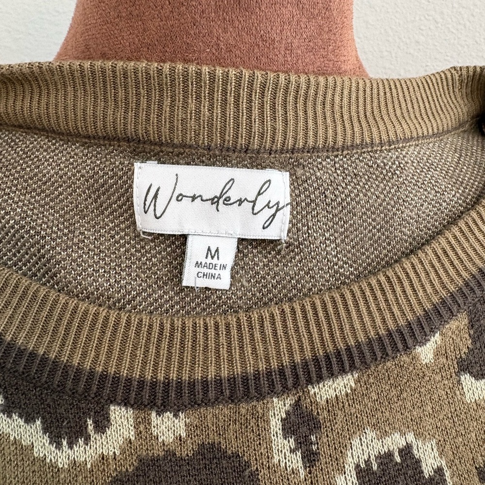 Wonderly Green Leopard Print Sweater - Picture 3 of 3